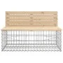 Banco jardín diseño gaviones madera maciza pino 347x71x65,5 cm de vidaXL, Bancos de jardín - Ref: Foro24-3196254, Precio: 414...