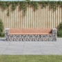 Banco jardín diseño gaviones madera abeto Douglas 287x71x65,5cm
