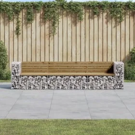 Garden bench with gabions impregnated pine wood 287x71x65.5 cm by vidaXL, garden benches - Ref: Foro24-3196253, Price: 372,39...