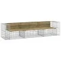 Banco jardín con gaviones madera pino impregnada 287x71x65,5 cm de vidaXL, Bancos de jardín - Ref: Foro24-3196253, Precio: 37...