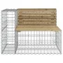 Banco jardín con gaviones madera pino impregnada 287x71x65,5 cm de vidaXL, Bancos de jardín - Ref: Foro24-3196253, Precio: 37...