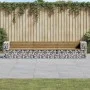 Banco jardín con gaviones madera pino impregnada 347x71x65,5 cm by vidaXL, garden benches - Ref: Foro24-3196256, Price: 438,9...