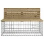 Banco jardín con gaviones madera pino impregnada 347x71x65,5 cm by vidaXL, garden benches - Ref: Foro24-3196256, Price: 438,9...