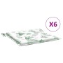 Chair cushions 6 pcs fabric leaf print 50x50x3 cm by vidaXL, Cushions for chairs and sofas - Ref: Foro24-361088, Price: 33,46...