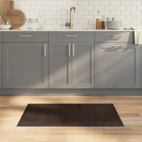 Alfombra rectangular bambú marrón oscuro 60x100 cm
