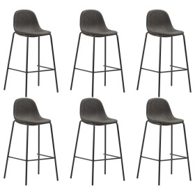 Taburetes de cocina 6 unidades tela gris oscuro de vidaXL, Taburetes de cocina - Ref: Foro24-3051099, Precio: 361,16 €, Descu...