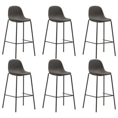 Taburetes de cocina 6 unidades tela gris oscuro de vidaXL, Taburetes de cocina - Ref: Foro24-3051099, Precio: 360,02 €, Descu...