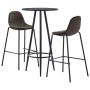 High table and stools set 3 pieces dark gray fabric by vidaXL, Furniture sets for kitchens and dining rooms - Ref: Foro24-305...
