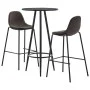 Juego de mesa alta y taburetes 3 piezas tela gris oscuro de vidaXL, muebles para cocinas y comedores - Ref: Foro24-3051125, P...