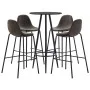 High table and 5-piece dark gray fabric stools. by vidaXL, Furniture sets for kitchens and dining rooms - Ref: Foro24-3051126...