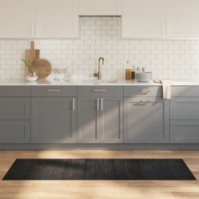Alfombra rectangular bambú gris 60x200 cm