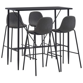 Juego de mesa alta y taburetes 5 piezas tela gris oscuro de vidaXL, muebles para cocinas y comedores - Ref: Foro24-3051295, P...