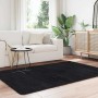 Alfombra peluda de pelo largo NAVARRA negra 130x200cm poliéster