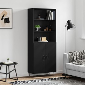 Aparador alto madera contrachapada negro 69,5x34x180 cm de vidaXL, Aparadores - Ref: Foro24-3189246, Precio: 136,97 €, Descue...