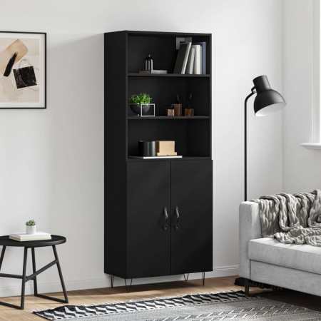 Aparador alto madera contrachapada negro 69,5x34x180 cm de vidaXL, Aparadores - Ref: Foro24-3189246, Precio: 136,85 €, Descue...