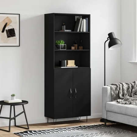 Aparador alto madera contrachapada negro 69,5x34x180 cm de vidaXL, Aparadores - Ref: Foro24-3189246, Precio: 134,59 €, Descue...