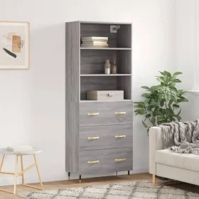 Hohes Sideboard aus sonomagrauem Sperrholz, 69,5 x 34 x 180 cm von vidaXL, Sideboards - Ref: Foro24-3189363, Preis: 146,76 €,...
