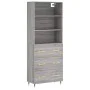 High sideboard sonoma gray plywood 69.5x34x180 cm by vidaXL, Sideboards - Ref: Foro24-3189363, Price: 146,75 €, Discount: %