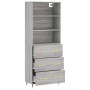 Aparador alto madera contrachapada gris sonoma 69,5x34x180 cm de vidaXL, Aparadores - Ref: Foro24-3189363, Precio: 158,53 €, ...