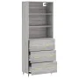 High sideboard sonoma gray plywood 69.5x34x180 cm by vidaXL, Sideboards - Ref: Foro24-3189363, Price: 146,75 €, Discount: %