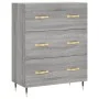 Hohes Sideboard aus sonomagrauem Sperrholz, 69,5 x 34 x 180 cm von vidaXL, Sideboards - Ref: Foro24-3189363, Preis: 146,76 €,...