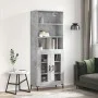 Aparador alto madera contrachapada gris hormigón 69,5x34x180 cm de vidaXL, Aparadores - Ref: Foro24-3189321, Precio: 131,20 €...
