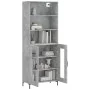 Aparador alto madera contrachapada gris hormigón 69,5x34x180 cm de vidaXL, Aparadores - Ref: Foro24-3189321, Precio: 131,20 €...
