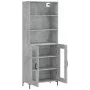 Aparador alto madera contrachapada gris hormigón 69,5x34x180 cm de vidaXL, Aparadores - Ref: Foro24-3189321, Precio: 131,20 €...