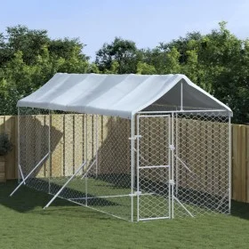 Außenzwinger mit silberverzinkter Stahlmarkise 2x6x2,5 m von vidaXL, Hundehütten und Zäune - Ref: Foro24-3190483, Preis: 311,...