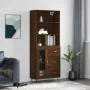 Aparador alto madera contrachapada marrón roble 69,5x34x180 cm de vidaXL, Aparadores - Ref: Foro24-3189484, Precio: 151,26 €,...