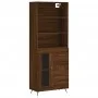 Aparador alto madera contrachapada marrón roble 69,5x34x180 cm de vidaXL, Aparadores - Ref: Foro24-3189484, Precio: 151,26 €,...