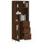 Aparador alto madera contrachapada marrón roble 69,5x34x180 cm de vidaXL, Aparadores - Ref: Foro24-3189484, Precio: 151,26 €,...