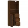 Aparador alto madera contrachapada marrón roble 69,5x34x180 cm de vidaXL, Aparadores - Ref: Foro24-3189484, Precio: 151,26 €,...