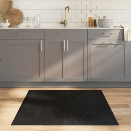 Alfombra rectangular bambú negro 100x100 cm