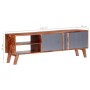 Grauer TV-Schrank aus Sheesham-Massivholz, 140 x 30 x 35 cm von vidaXL, TV-Möbel - Ref: Foro24-286369, Preis: 181,66 €, Rabat...
