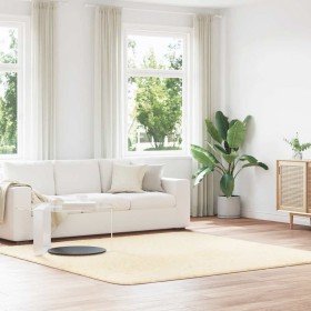Alfombra peluda de pelo largo NAVARRA crema 240x240cm poliéster