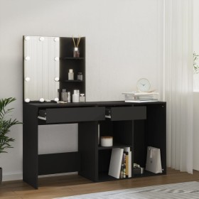 Dresser with LED lights and black plywood wardrobe by vidaXL, Bedroom Dressers - Ref: Foro24-3082018, Price: 145,50 €, Discou...