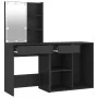 Schminktisch mit LED und schwarzem Sperrholzschrank von vidaXL, Schlafzimmerkommoden - Ref: Foro24-3082018, Preis: 143,57 €, ...