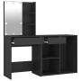 Tocador con LED y armario madera contrachapada negro de vidaXL, Tocadores para dormitorios - Ref: Foro24-3082018, Precio: 147...