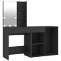 Schminktisch mit LED und schwarzem Sperrholzschrank von vidaXL, Schlafzimmerkommoden - Ref: Foro24-3082018, Preis: 143,57 €, ...