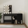 Tocador con LED y armario madera contrachapada negro de vidaXL, Tocadores para dormitorios - Ref: Foro24-3082018, Precio: 147...