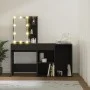 Schminktisch mit LED und schwarzem Sperrholzschrank von vidaXL, Schlafzimmerkommoden - Ref: Foro24-3082018, Preis: 143,57 €, ...