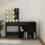 Tocador con LED y armario madera contrachapada negro de vidaXL, Tocadores para dormitorios - Ref: Foro24-3082018, Precio: 147...