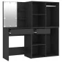Tocador con LED y armarios madera contrachapada negro de vidaXL, Tocadores para dormitorios - Ref: Foro24-3082027, Precio: 19...
