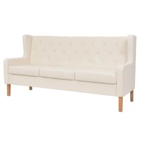 3-Sitzer-Sofa aus cremeweißem Stoff von vidaXL, Sofas - Ref: Foro24-245451, Preis: 385,35 €, Rabatt: %