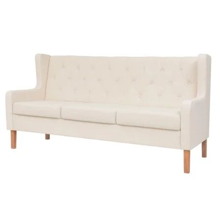 3-Sitzer-Sofa aus cremeweißem Stoff von vidaXL, Sofas - Ref: Foro24-245451, Preis: 385,35 €, Rabatt: %