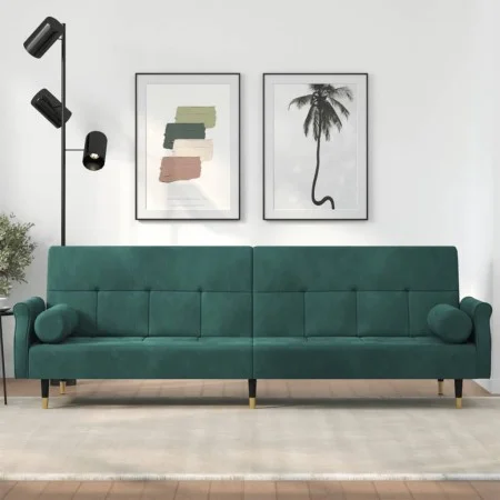 Schlafsofa mit dunkelgrünen Samtkissen von vidaXL, Sofas - Ref: Foro24-351859, Preis: 310,93 €, Rabatt: %