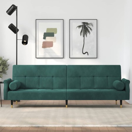 Schlafsofa mit dunkelgrünen Samtkissen von vidaXL, Sofas - Ref: Foro24-351859, Preis: 315,50 €, Rabatt: %