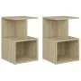 Bedside tables 2 units plywood Sonoma oak 35x35x55 cm by vidaXL, Nightstands - Ref: Foro24-806353, Price: 50,92 €, Discount: %