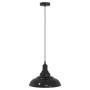 Lámpara colgante regulable en altura E27 negro brillante Ø 31cm